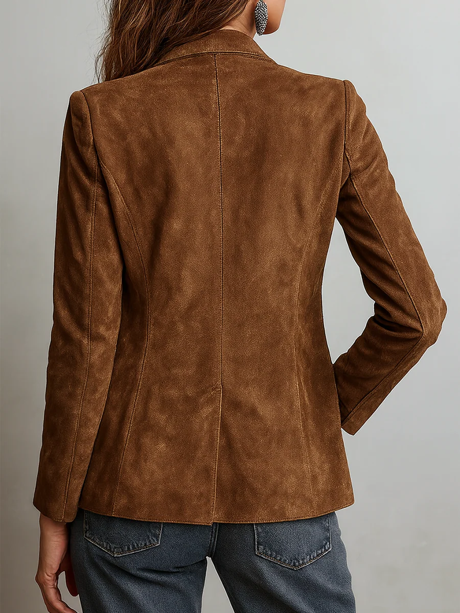 Annarita | Vintage bruine suède blazer