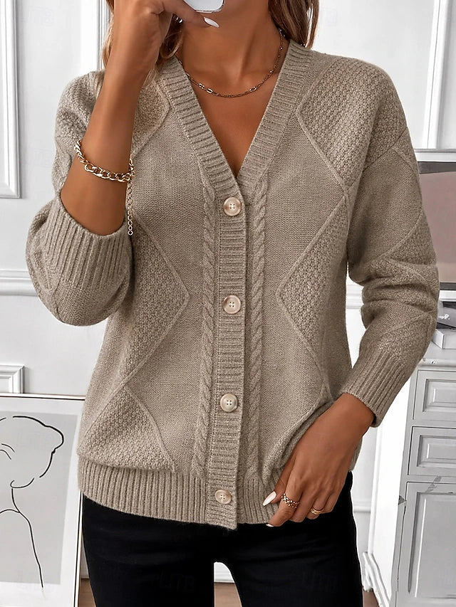 Aileen | Vintage kabelgebreide vest met knopen