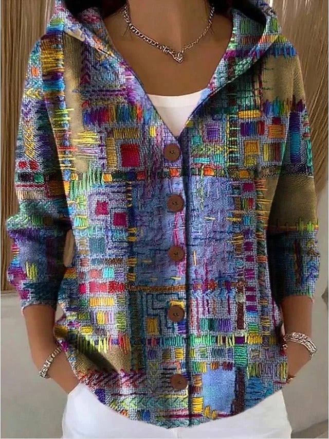 Abril | Bedrukte cardigan met capuchon