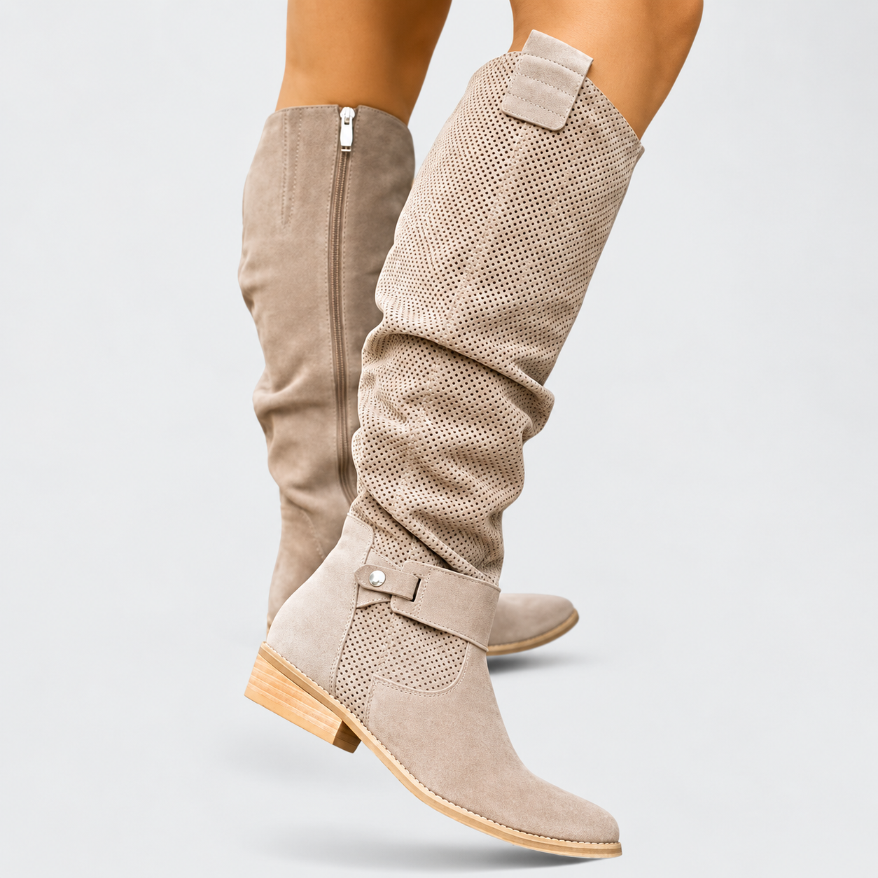 Berta | Comfortabele suède laarzen met westerndetails