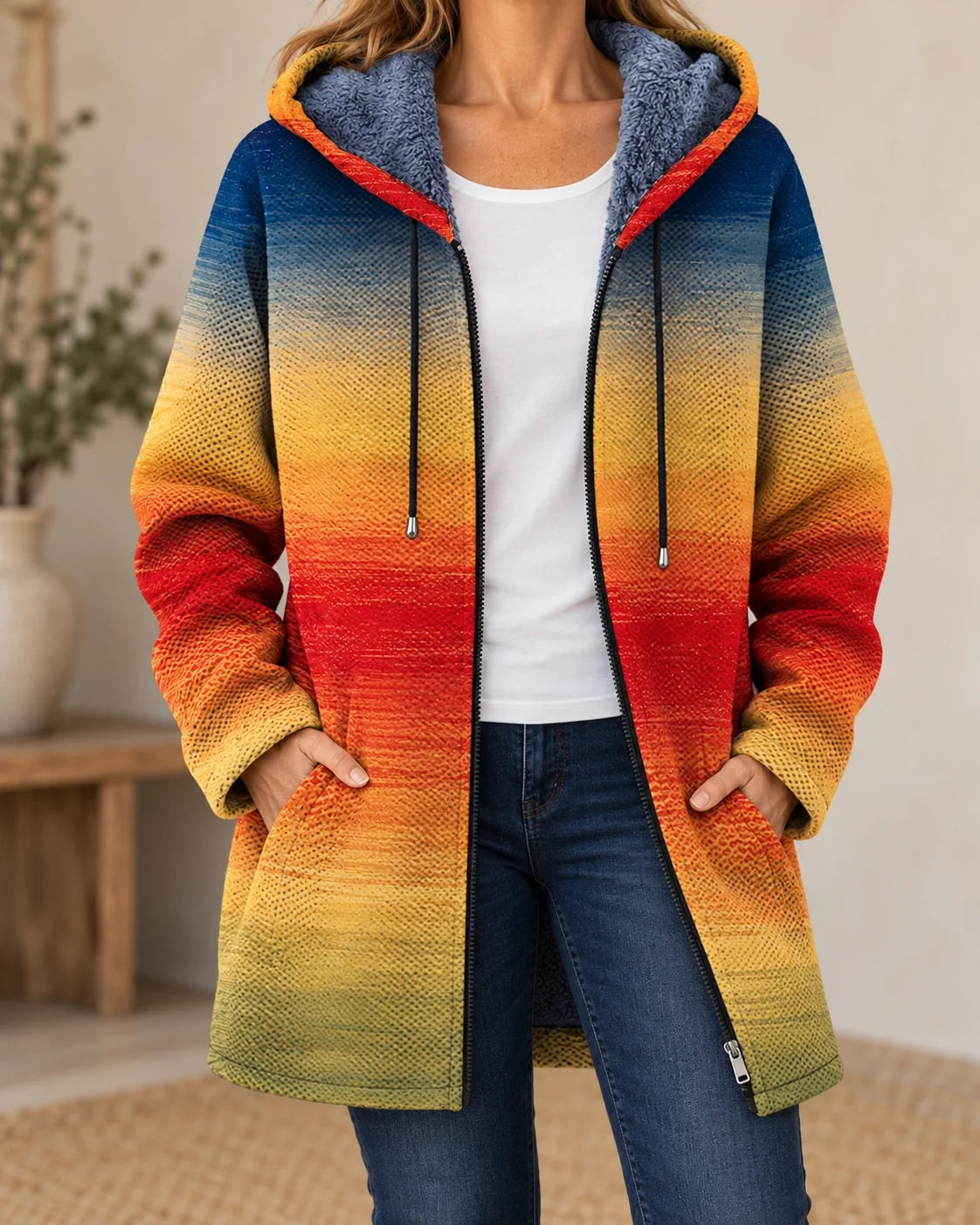 Maelys | Lange warme cardigan met capuchon