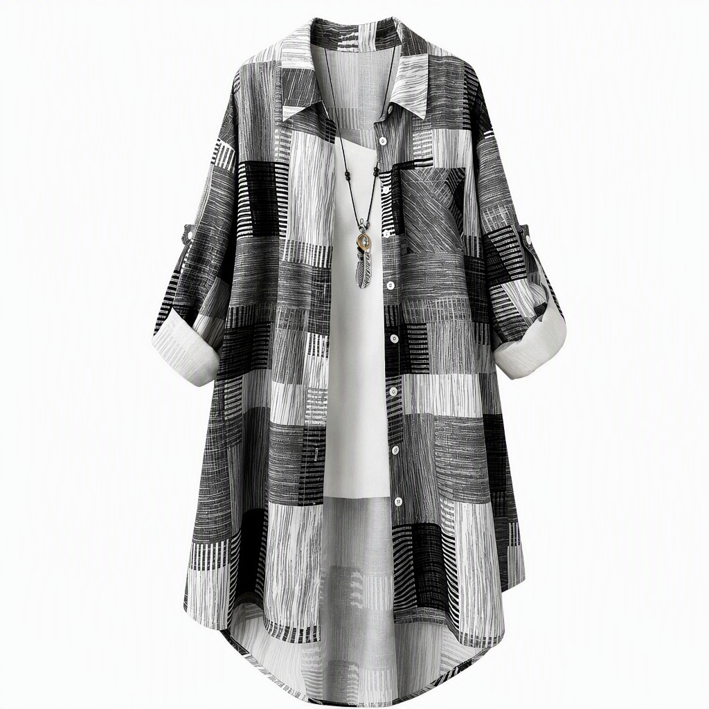 Signe | Loszittende geruite blouse
