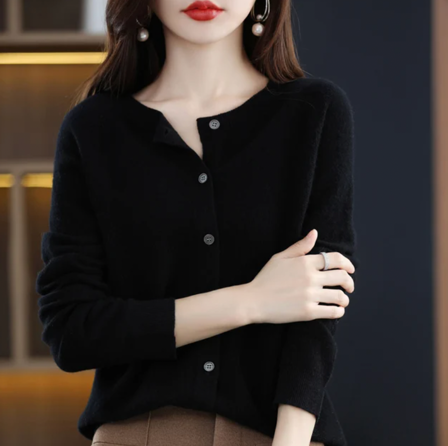 Ernestine | Casual kasjmieren vest met knopen