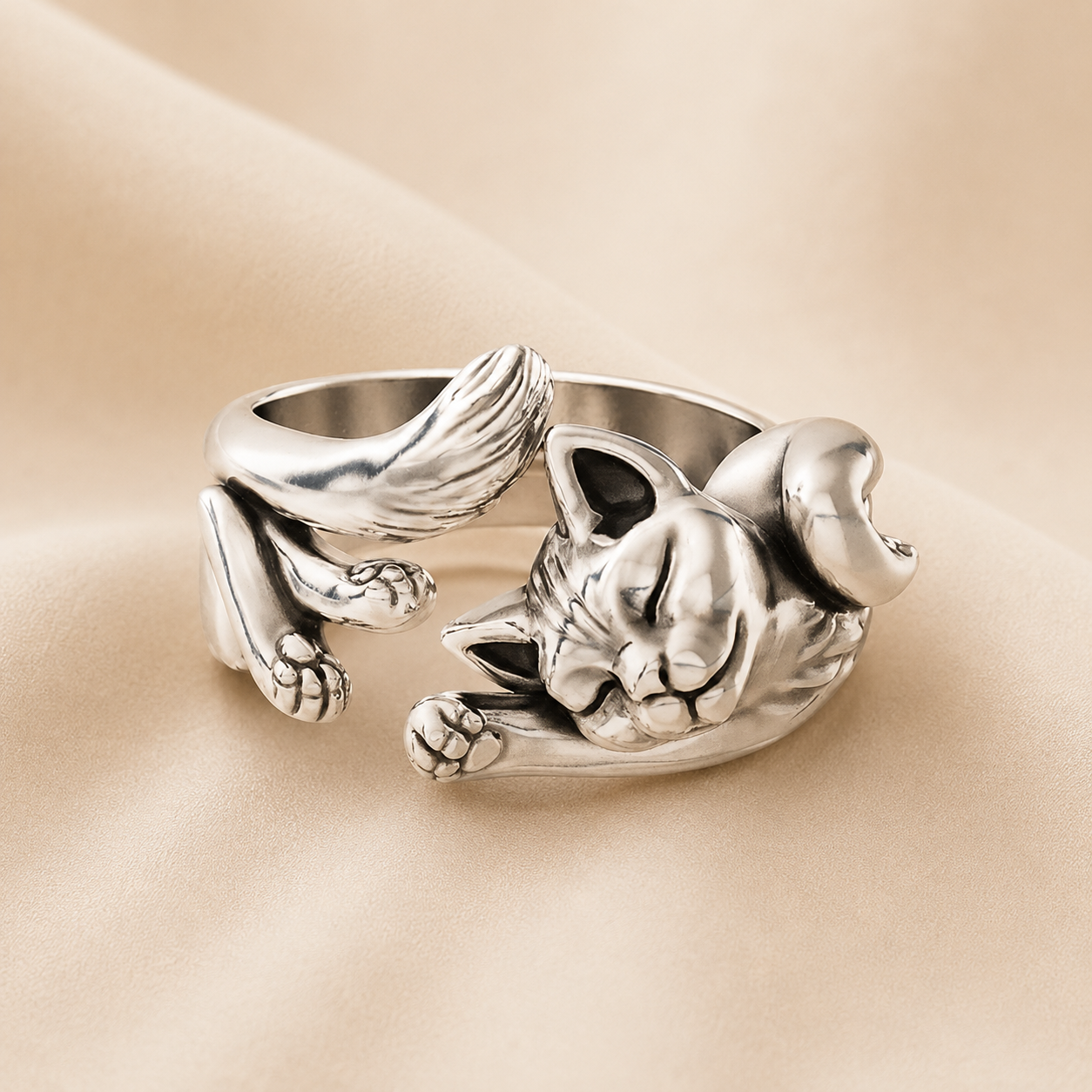 Vivi | Zilveren open ring met slapende